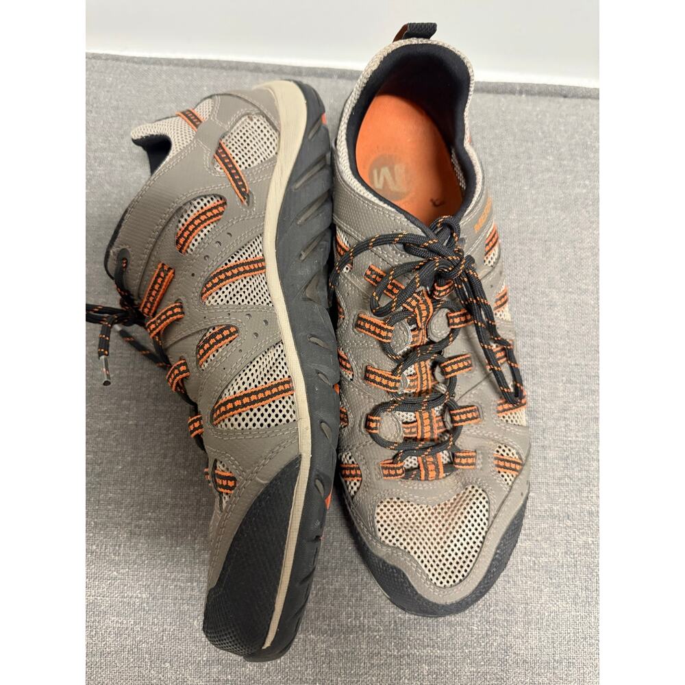 Merrell Waterproof Manistee Shoes Granite Orange Men Size 11 Mesh Water Hiking